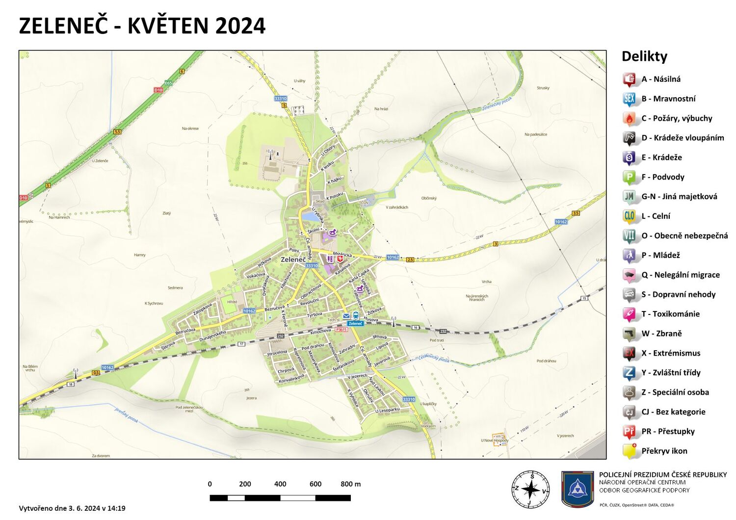 Mapa kriminality - květen 2024